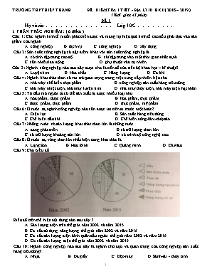 Đề kiểm tra 1 tiết học kì II môn Địa lý Lớp 10 - Đề 1 - Năm học 2018-2019 - Trường THPT Hiệp Thành